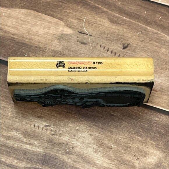 1995 STAMPENDOUS! N045 SLIM SNOWMAN WOOD MOUNTED RUBBER STAMP - Picture 3 of 4